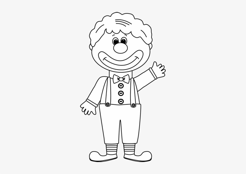 Clown Clipart Line Art - Clown Black And White Clip Art, transparent png