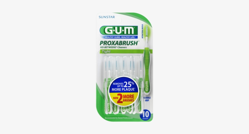 Gum® Go-betweens® Proxabrush® Cleaners, Tight, 10 Ct - Proxabrush Gum, transparent png