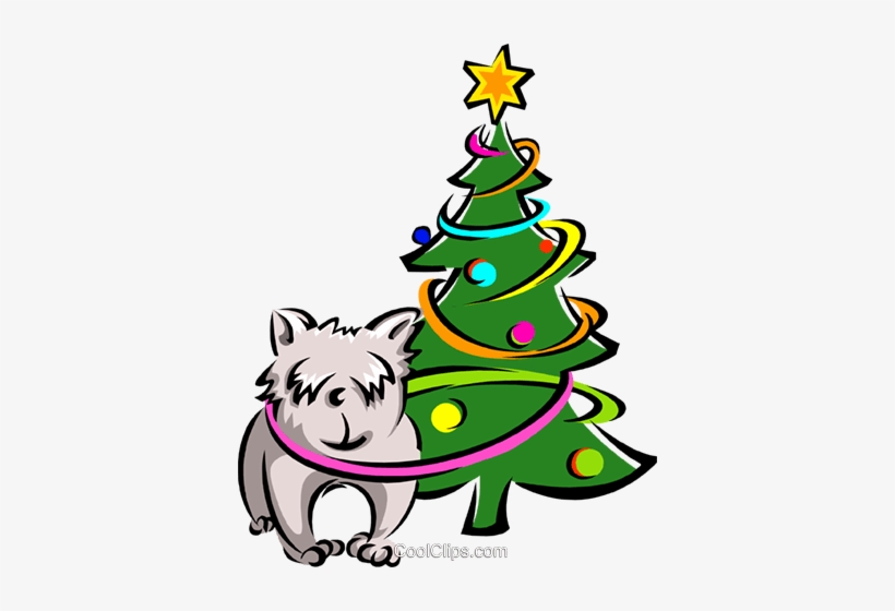 Cachorro E Árvore De Natal Livre De Direitos Vetores - Árvore De Natal De Cachorro, transparent png