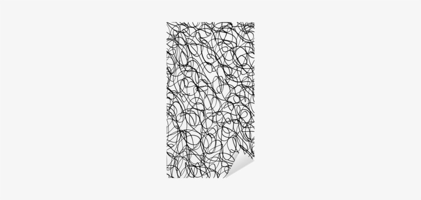 Black Ink Scribble Abstract Pattern On White Paper - Arte Abstrata Rabiscos, transparent png