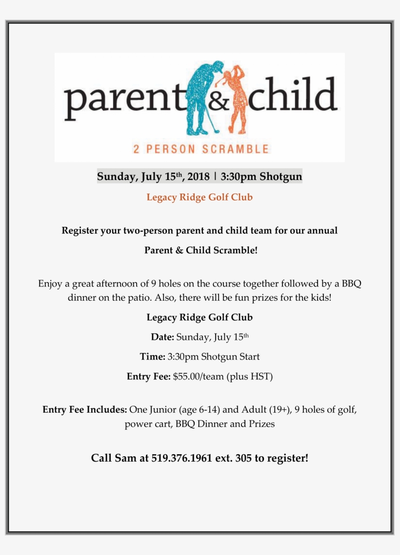 Parent Child 2 Person Scramble July - Mackenzie Richmond Hill Hospital, transparent png