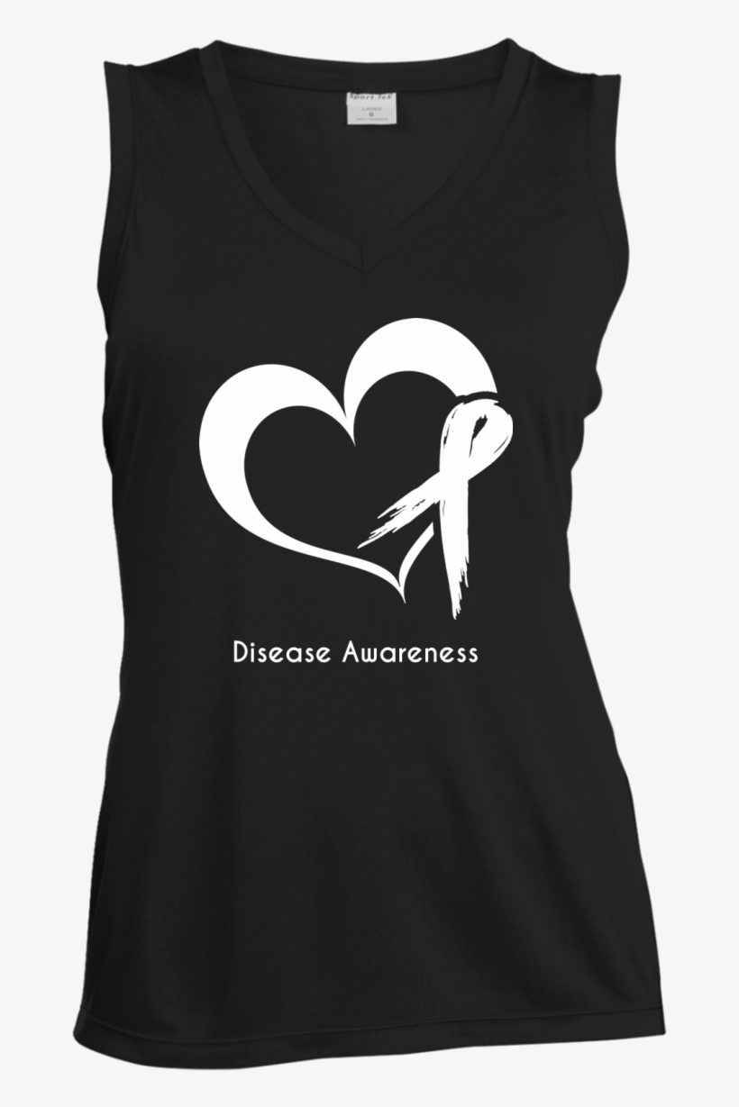 Heart Ribbon Customisable Women's Sleeveless V-neck - Heart, transparent png