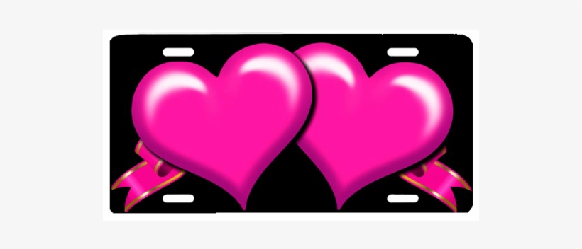 Pink Hearts With Ribbons - Ribbon, transparent png