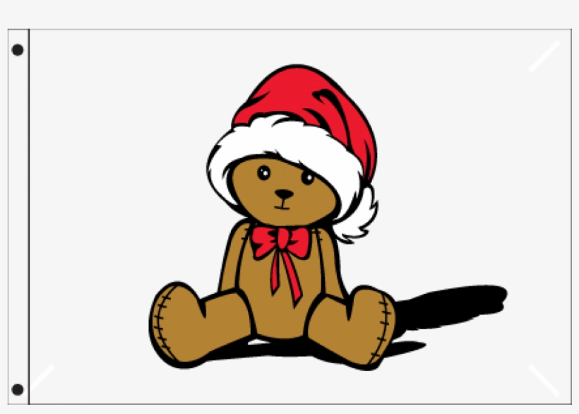 Teddy Bear With Santa Hat Flag - Teddy Bear, transparent png