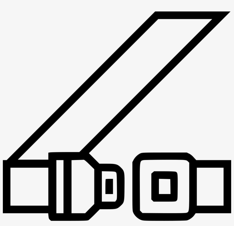Png File - Black And White Seat Belt Clipart, transparent png