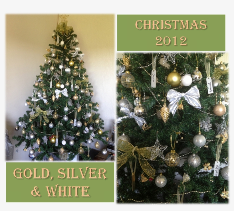This Year I Went With Gold, Silver And White, Here - Christmas Tree, transparent png