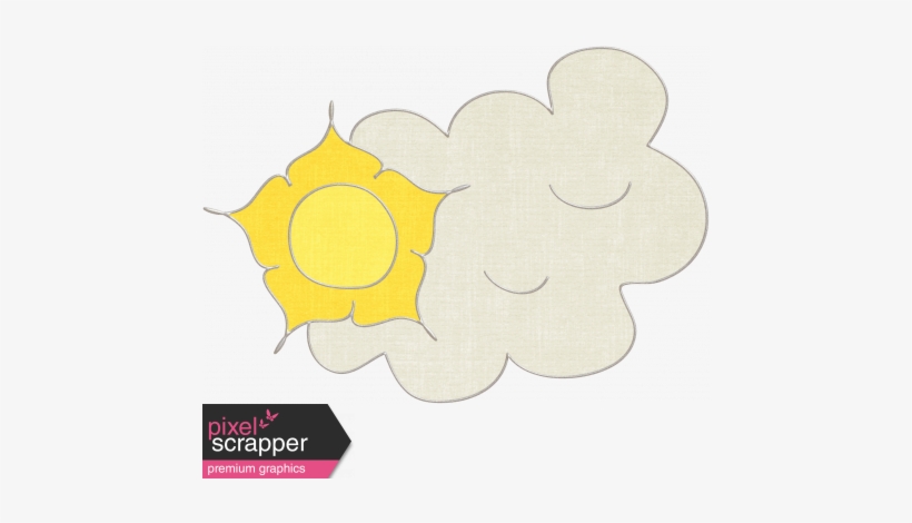 Clouds And Sun Doodle - Digital Scrapbooking, transparent png