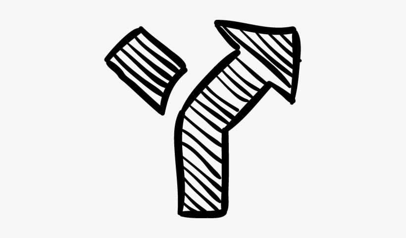 Turning Right Arrow Sketch Vector - Sketch Of White Arrow Png, transparent png