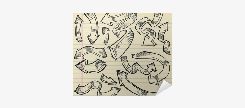 Notebook Doodle Sketch Arrow Design Vector Set Poster - Drawing, transparent png