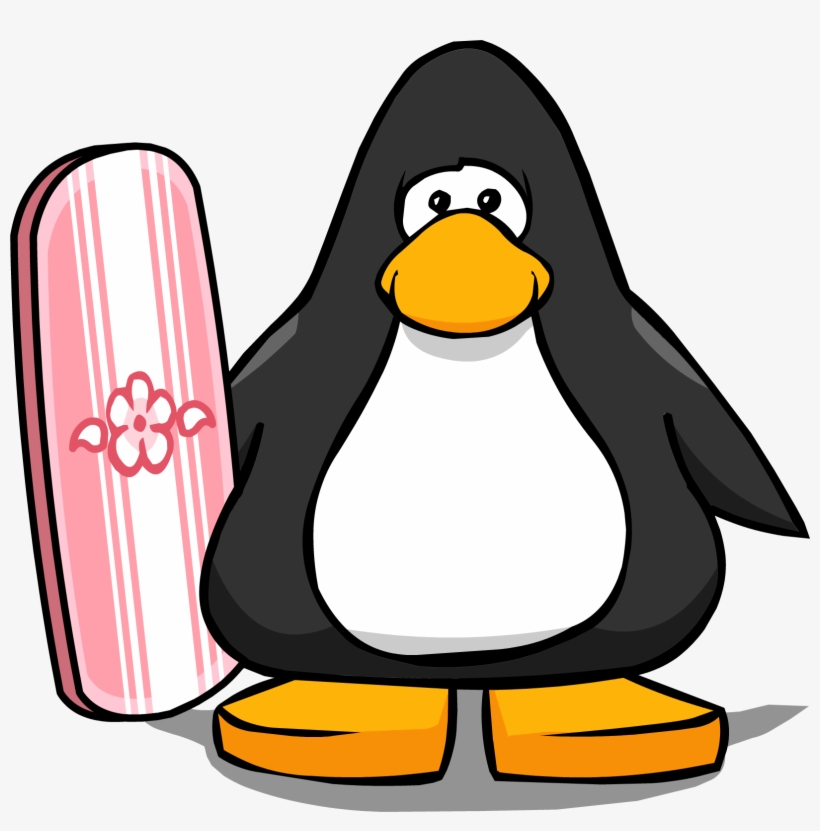 Pink Striped Wakeboard Pc - Club Penguin Blue Horn, transparent png