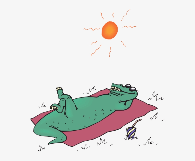 Alligator Sunbathing Svg Clip Arts 564 X 597 Px, transparent png