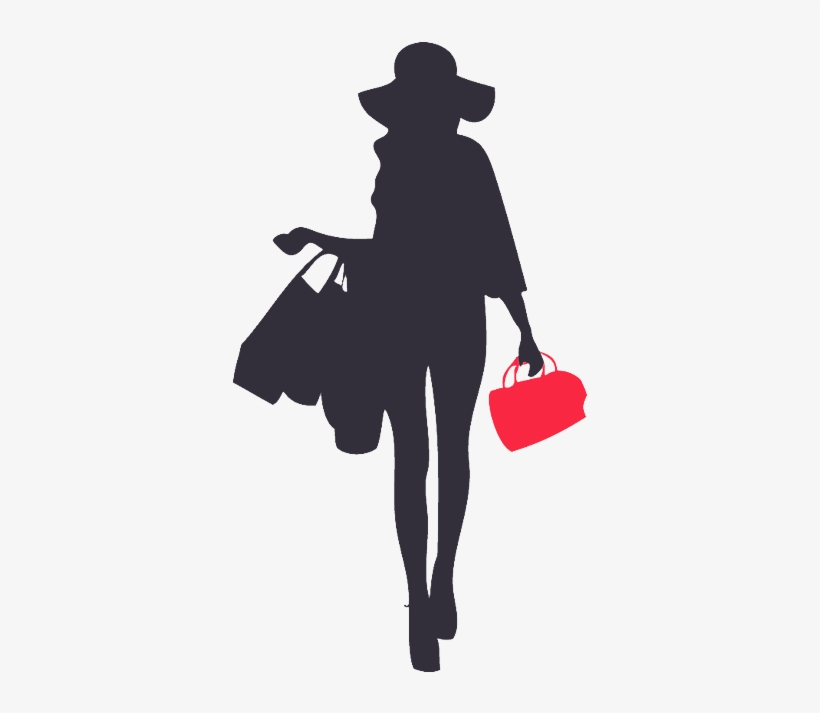 Chica De Compras Silueta, transparent png