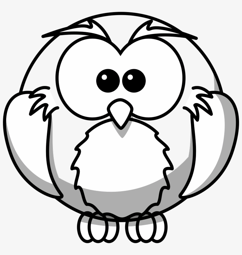 The Line Art Of Owl - Black And White Colouring, transparent png