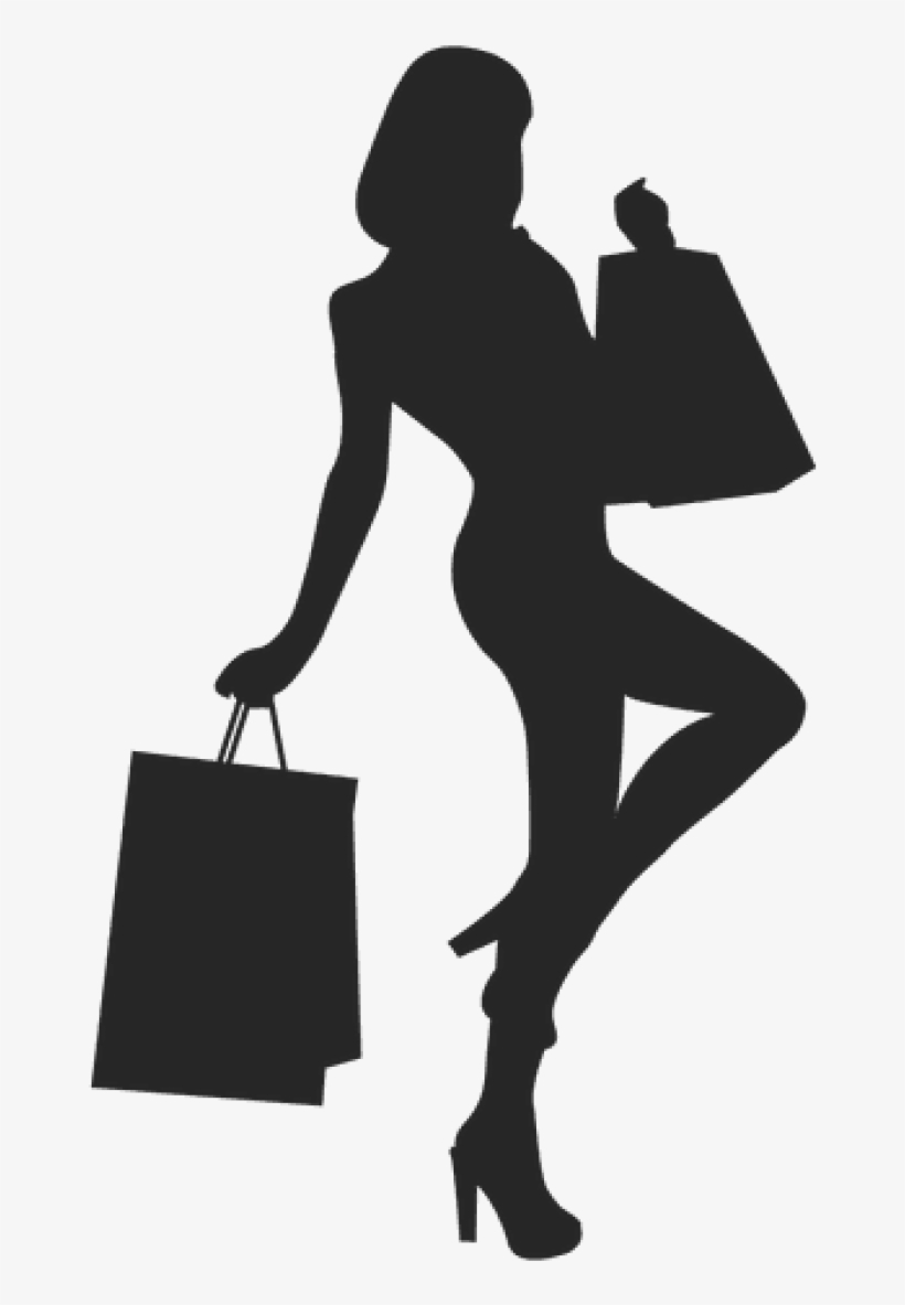 Apple Cinema 30" - Girl Shopping Silhouette Png, transparent png