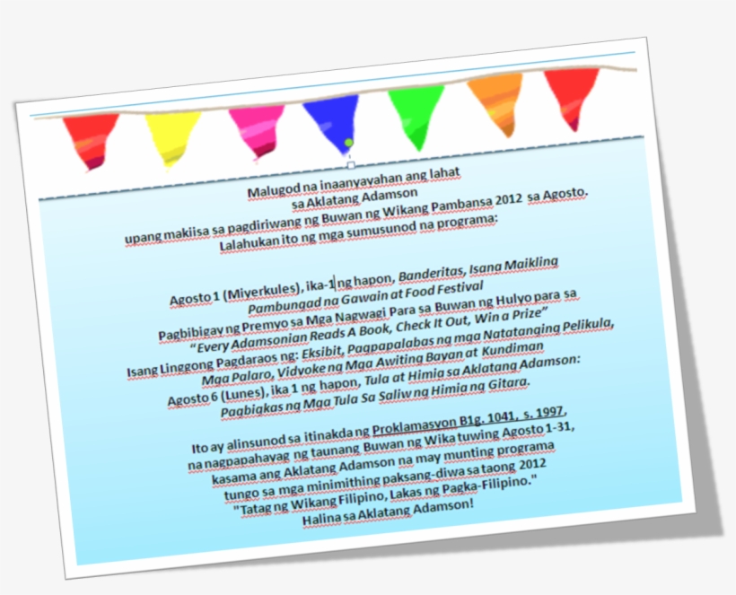 Halina Sa Aklatang Adamson - Puisi Tentang Bulan Bahasa, transparent png