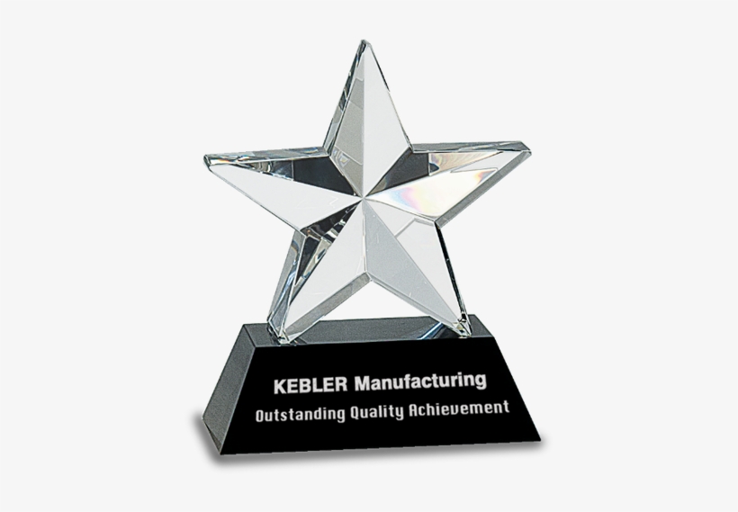 Image - Engraved Crystal Glass Award 6 Inch Crystal 3d Star, transparent png