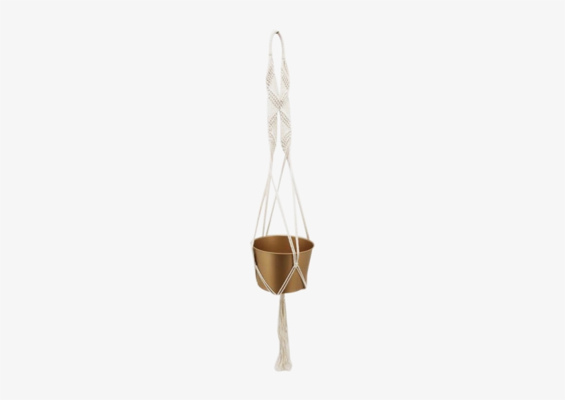 Gold Boho Hanging Planter 100cm - Gold, transparent png