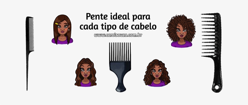 Pente Ideal Tipo De Cabelo - Pente Para Cabelo Cacheado, transparent png