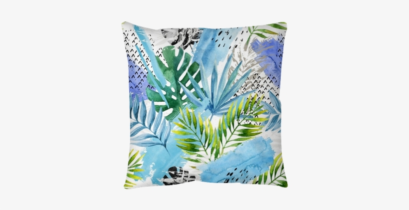 Hand Drawn Abstract Tropical Summer Background Throw - Tropical Floral Brush Background Patterns, transparent png