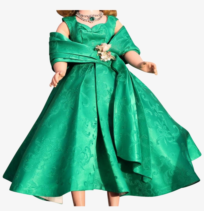 Madame Alexander Vintage Cissy Green Swirl Brocade - Doll, transparent png