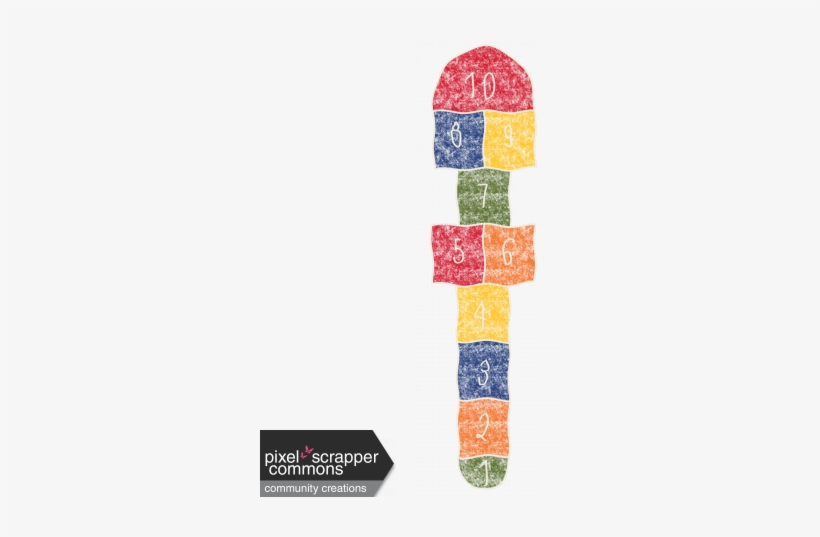 Colorful Chalk Hopscotch Element - Digital Scrapbooking, transparent png
