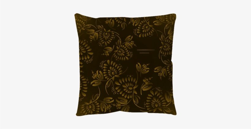 Seamless Floral Background Pattern With Gold Flowers - Gold, transparent png