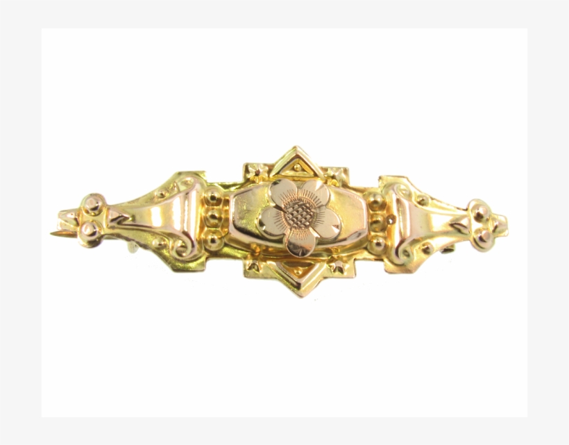 Gold Floral Brooch - Emblem, transparent png