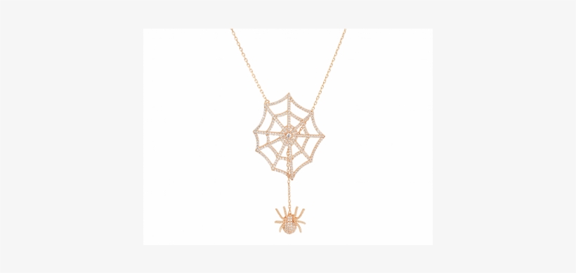 Spider And Web Elevator Pendant Rose Gold Vermeil White - Necklace, transparent png