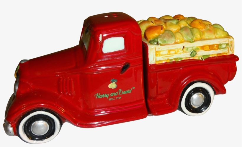 Red Truck Full Of Pears Salt And Pepper Shakers - Model Car, transparent png