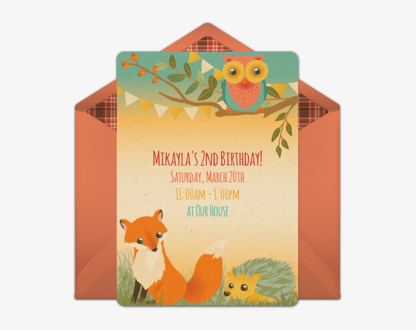 Woodland Animals Online Invitation - Baby Shower, transparent png
