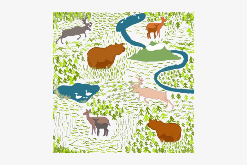 Woodland Animals Fabric By Jjdesignwithlove On Spoonflower - Cartoon, transparent png