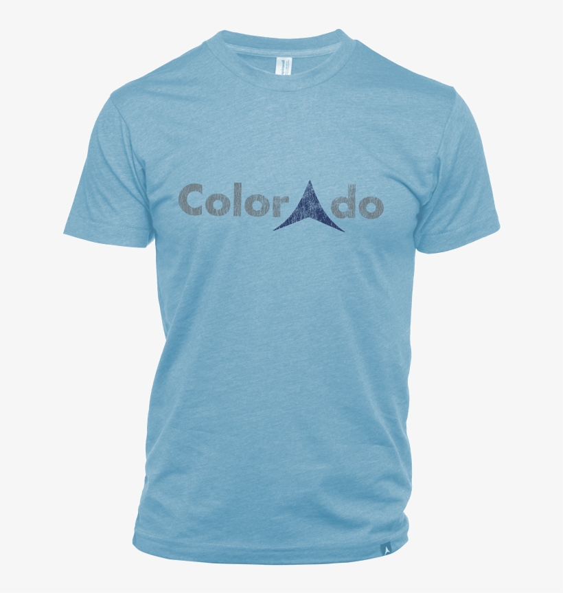 Colorado Mens T Shirt Ice Grey Navy 1 - Triangle, transparent png