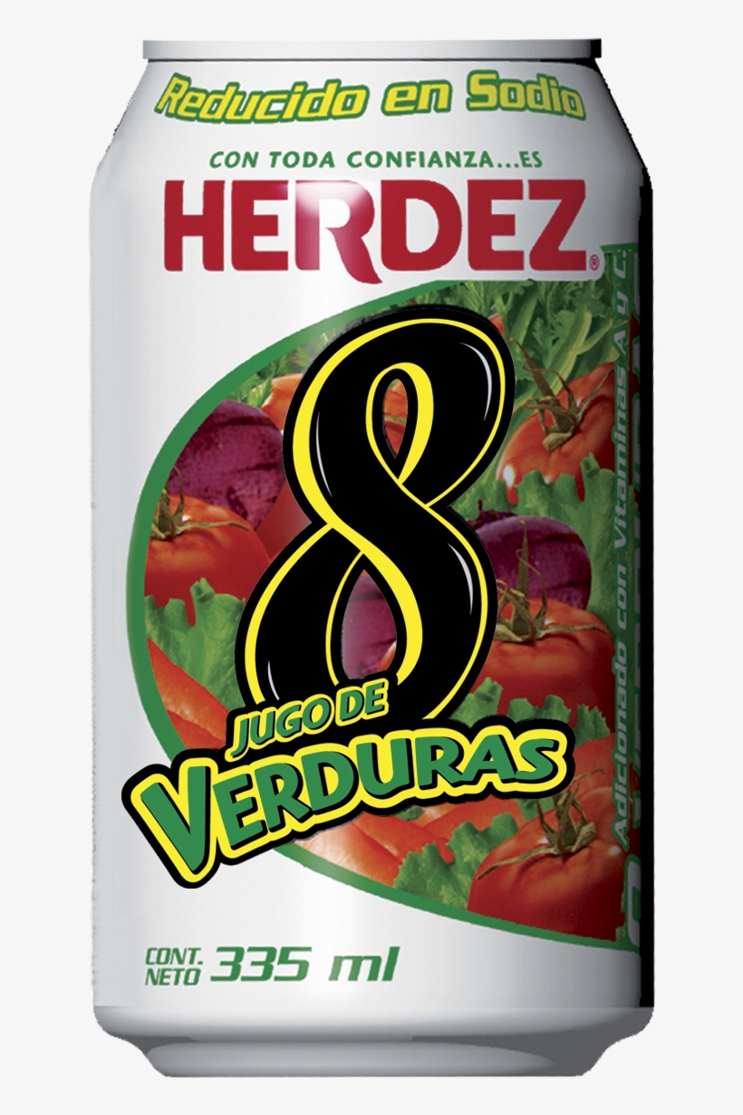 Lata De Jugo De 8 Verduras Herdez - Herdez Salsa Casera Hot, 7 Fo (pack, transparent png