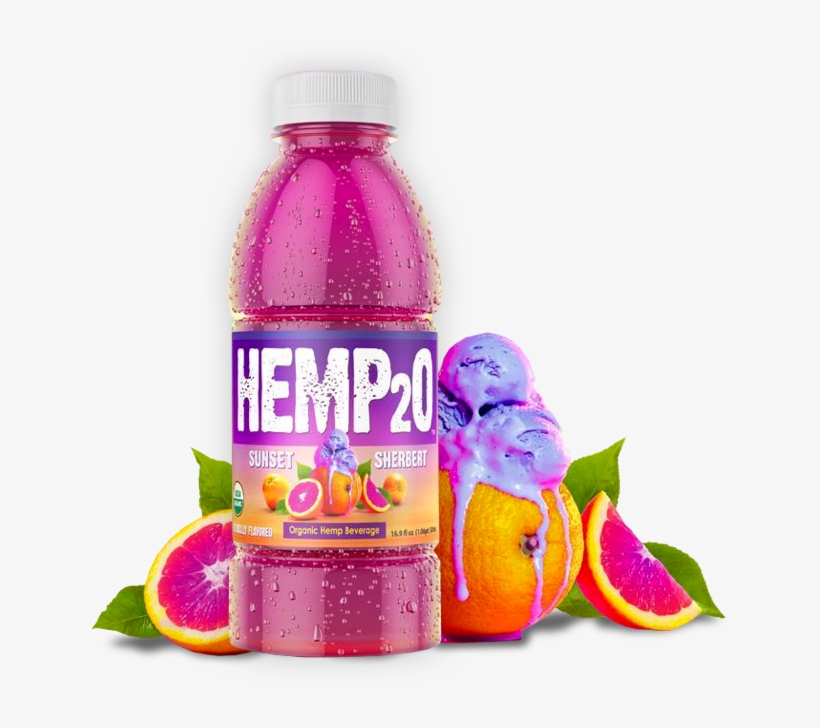 Hemp-seed Extract Vitamin Beverage - Hemp2o Sunset Sherbert, transparent png