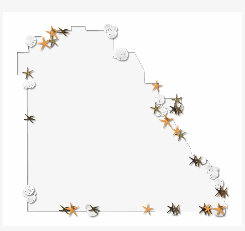 A Map Of Polk With A Thin Black Outline, Inner Drop - Png Beach Sand Frames, transparent png