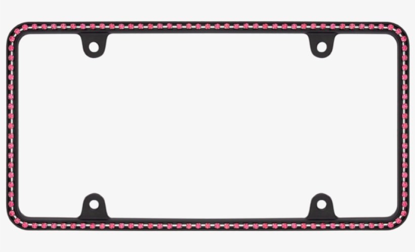 Thin White Diamonds On Matte Black License Plate Frame - License Plate Frame With Light, transparent png