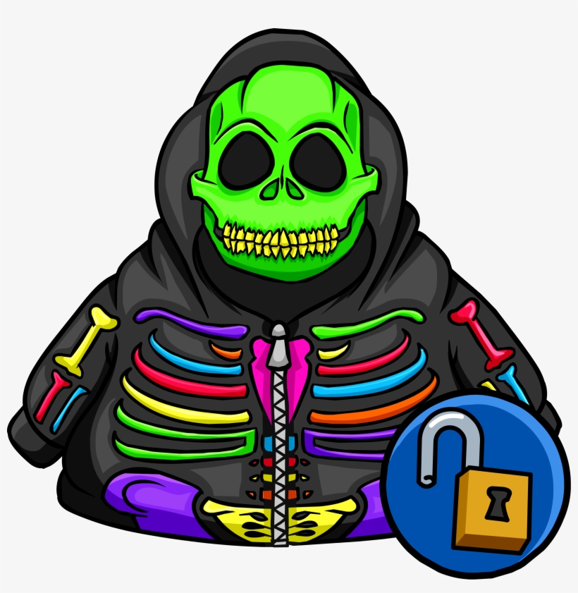 Neon Skeleton Hoodie - Club Penguin Code De Neon Skeleton, transparent png