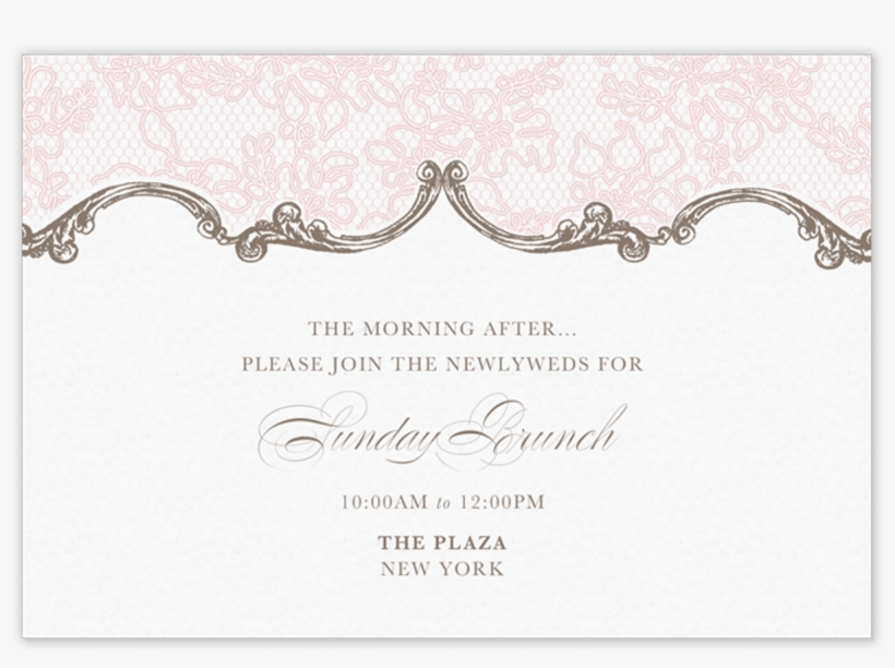 Lace Brunch Card - Calligraphy, transparent png