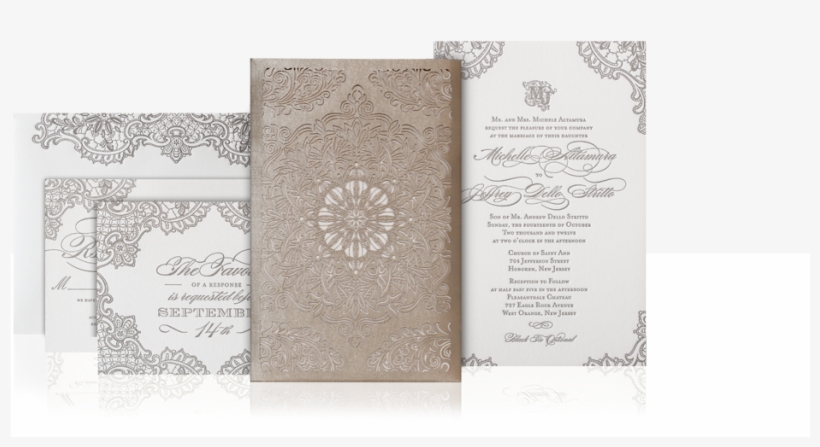 Lace Laser Cut Wedding Invitation Suite - Laser Cut Wedding Invitation Suites, transparent png