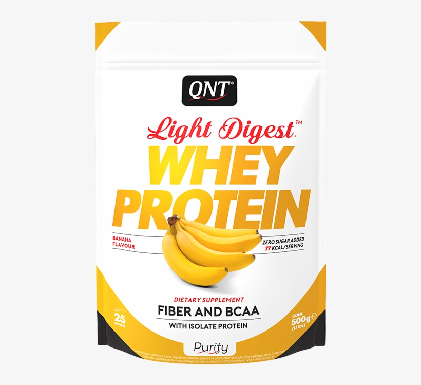 Qnt Direct Light Digest Plátano 500 G - Light Digest Whey Protein Neutral, transparent png