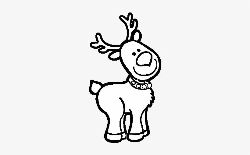 A Christmas Reindeer Coloring Page - Reno Navideño Para Colorear, transparent png