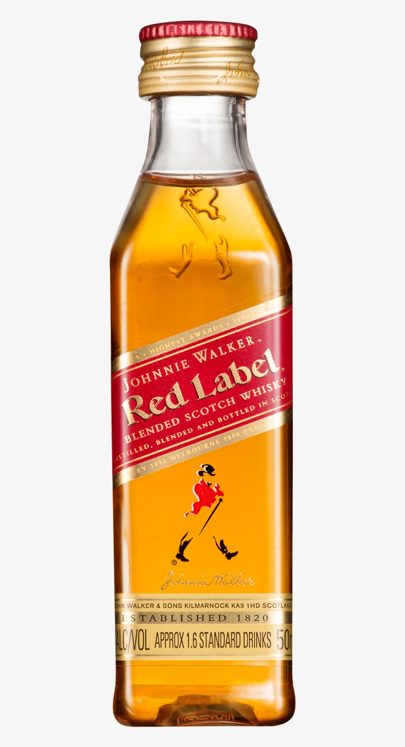 Johnnie Walker Red Label Scotch Whisky 50ml Bottle - Johnnie Walker Red Label 5cl, transparent png