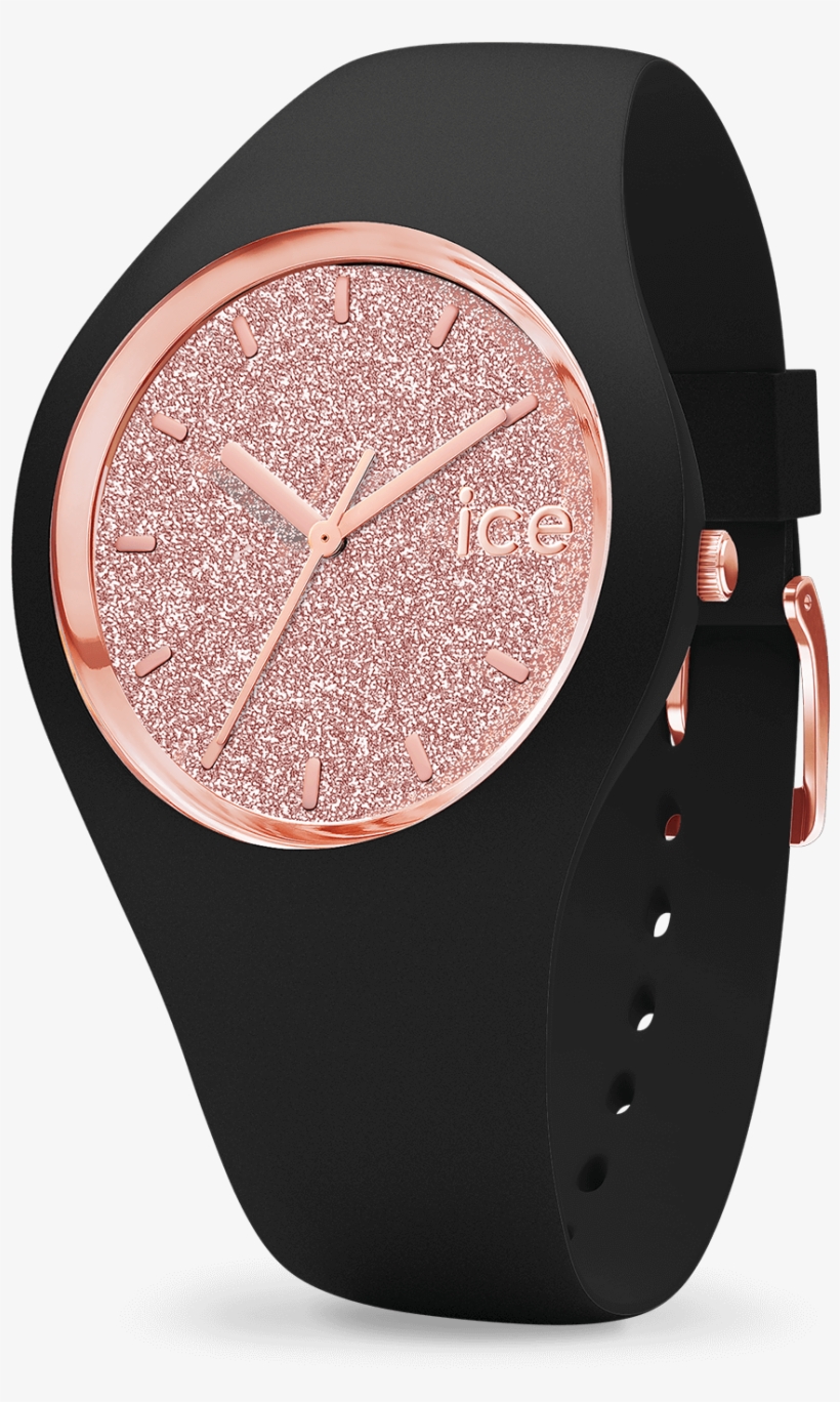 Ice Glitter - Black Rose-gold - Ice Watch Mit Glitter, transparent png