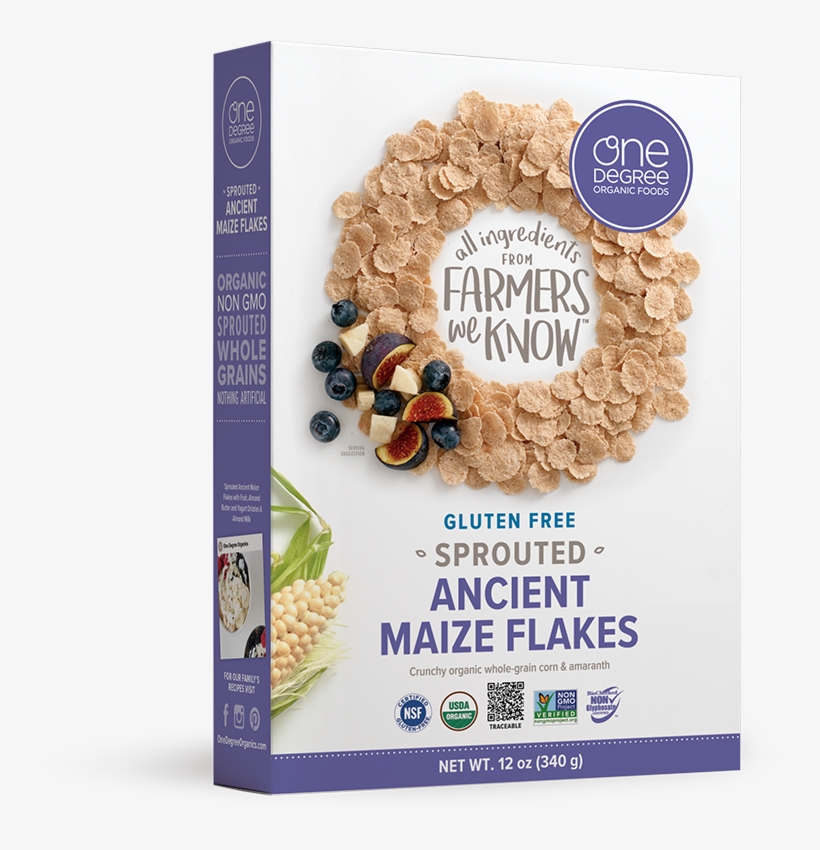 Sprouted Ancient Maize Flakes - One Degree Organic Foods Veganic Sprouted Ancient Maize, transparent png