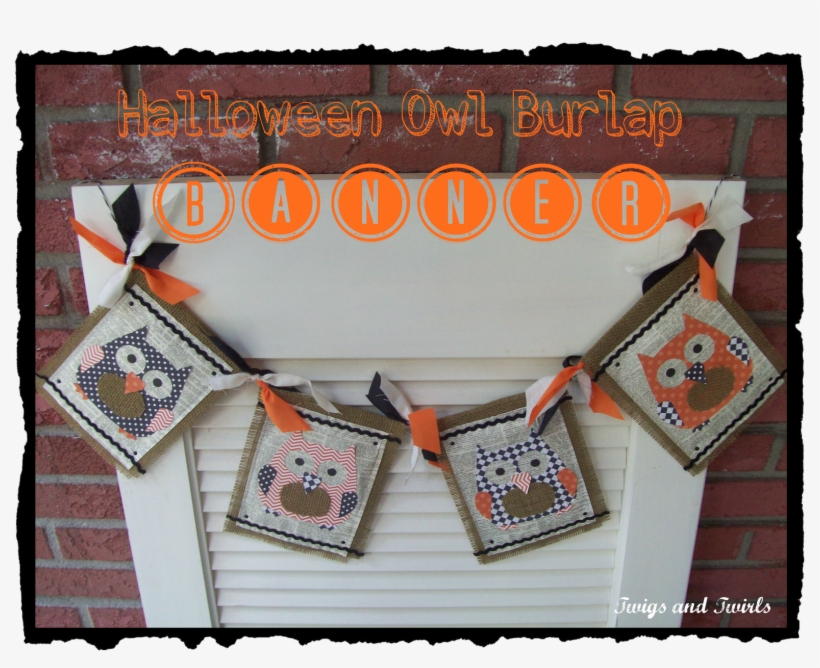 Halloween Owl Burlap Banner - Picture Frame, transparent png