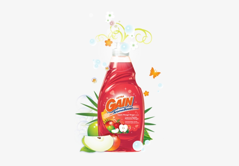 Gain Ultra Apple Mango Tango Dish Washing Liquid - Gain Ultra Dishwashing Liquid-apple Mango Tango-24, transparent png