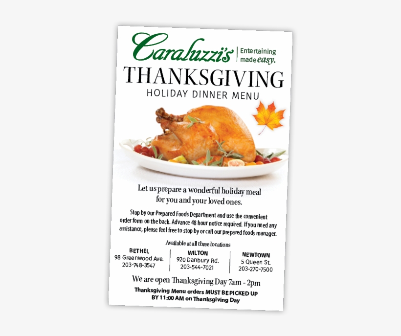 Caraluzzi S Thanksgiving Catering Menu Catering 428x639 Png Download Pngkit
