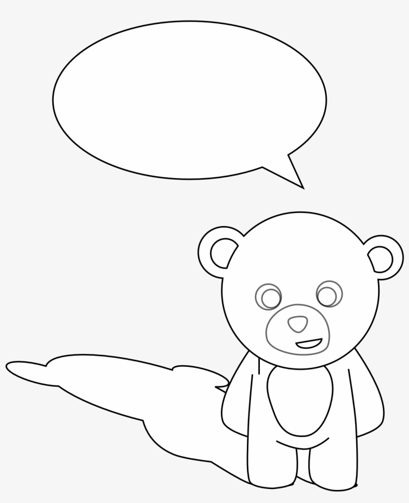 Stellaris Cute Teddy Bear Black White Line Art Tattoo - Coloring Book, transparent png