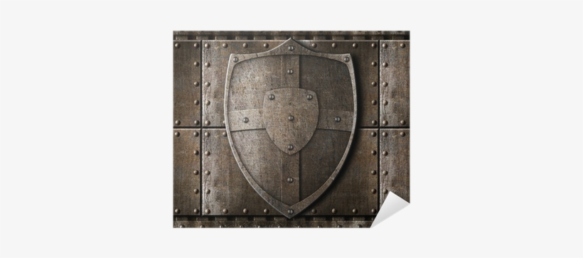 Metal Shield Over Armour Background With Rivets Poster - Art Print: Andrey_kuzmin's Metal Shield Over Armour, transparent png