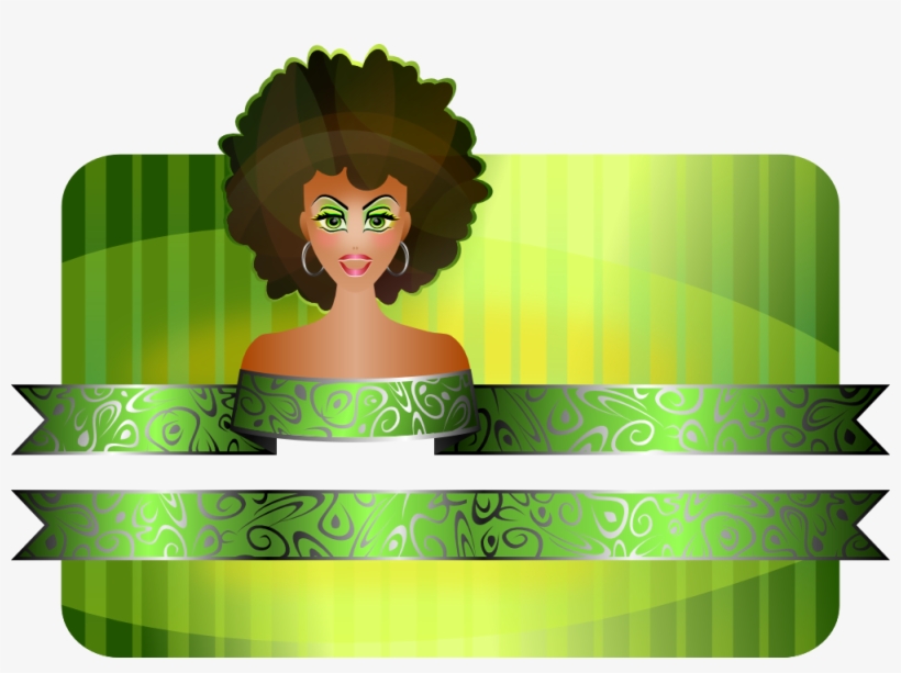 Wrapping Paper Afro Girl Border Xmas Christmas 999px - Vetor Mulher Negra Png, transparent png